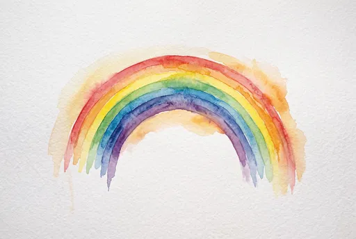 Hand-Painted Watercolor Rainbow on Textured Paper