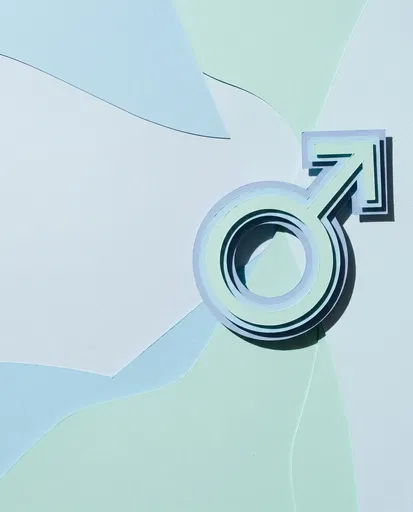 Pastel Paper Cut Male Gender Symbol