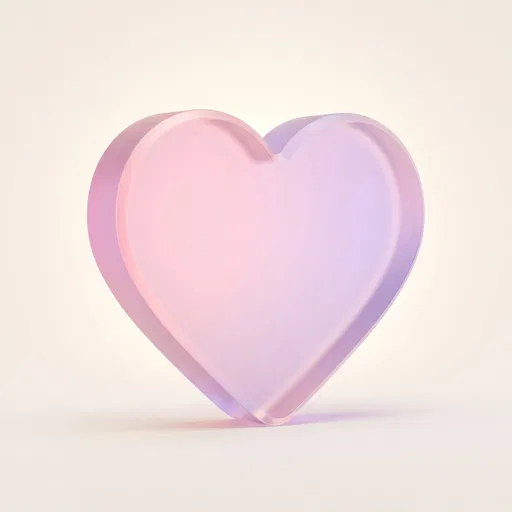Translucent Pastel Acrylic Heart Icon