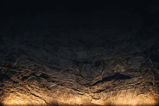 Dark Stone Wall Lit From Below