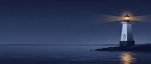 Minimalist Night Lighthouse Illustration