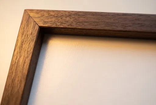 Macro Corner Detail of Walnut Frame