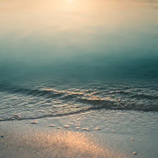 Golden Hour Ripples on Wet Sand