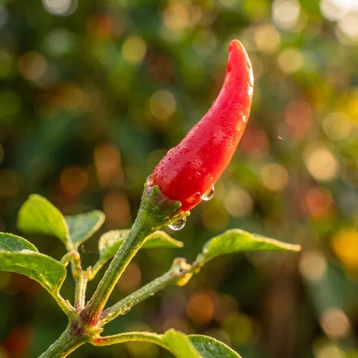 Red Thai Chili with Morning Dew