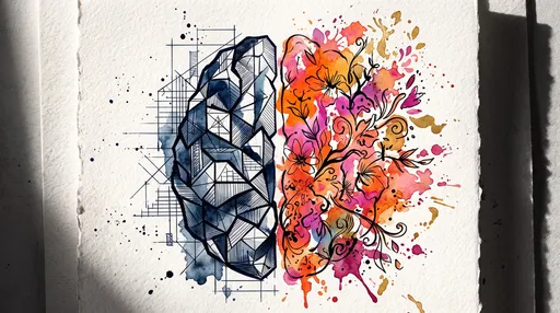 Watercolor Left and Right Brain Illustration