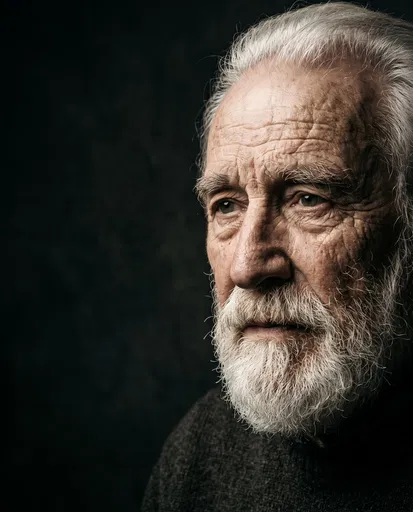 Chiaroscuro Portrait of Elderly Bearded Man