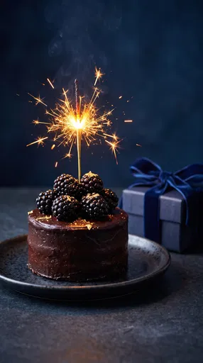 Miniature Chocolate Birthday Cake With Sparkler
