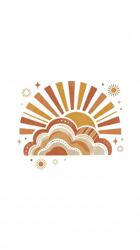 Boho Cloud and Sun Motif