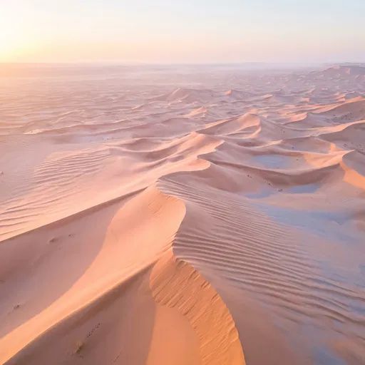 Aerial View of Pastel Desert Sand Dunes