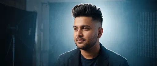 Studio Portrait of South Asian Man
