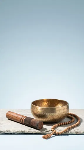 Brass Singing Bowl and Mala Beads
