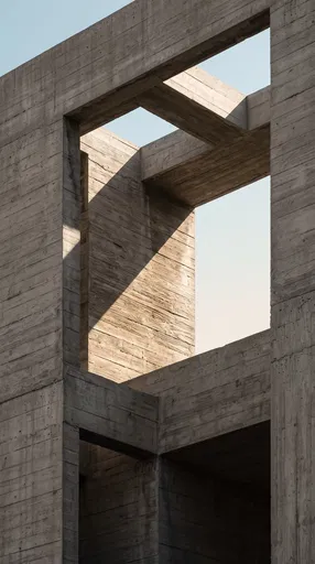 Brutalist Board-Formed Concrete Architectural Framing