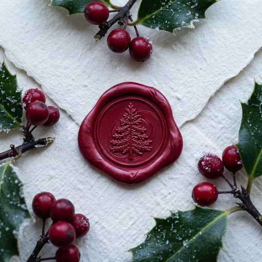 Crimson Wax Seal on Holiday Envelope