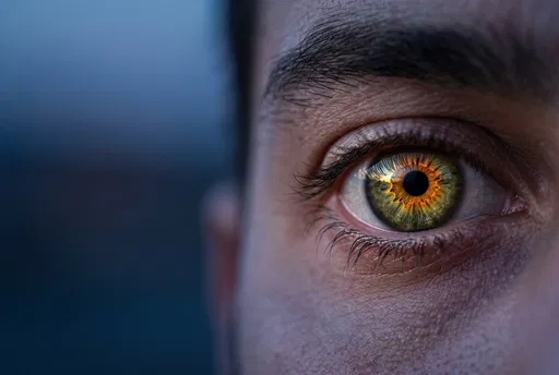 Macro Close-Up of Central Heterochromia Eye