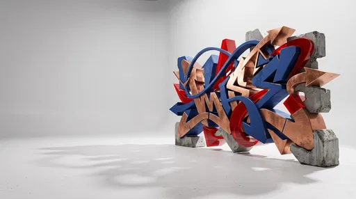 3D Abstract Graffiti Sculpture in White Studio