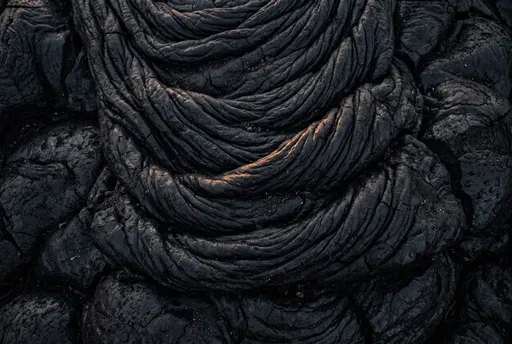 Black Pahoehoe Lava Rock Texture
