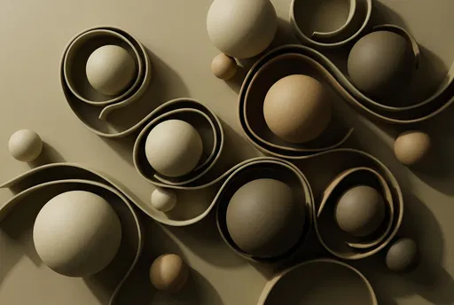Matte Ceramic Spheres and Ribbons