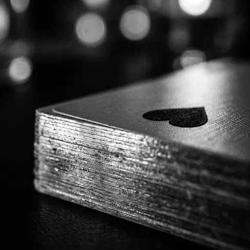 Monochrome Macro Deck of Cards with Heart