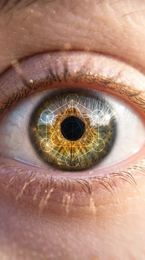 Macro Eye With Sacred Geometry Reflection
