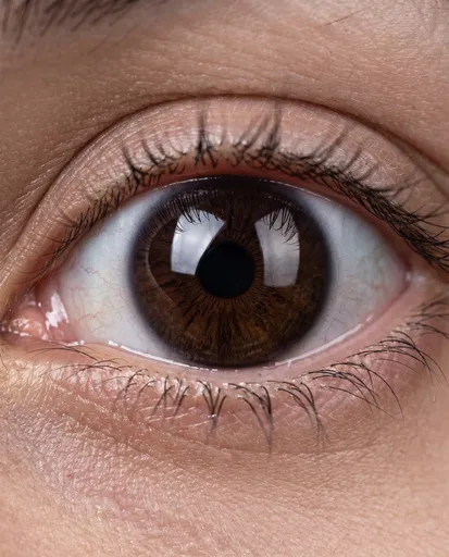 Macro Close-Up of Dark Brown Eye
