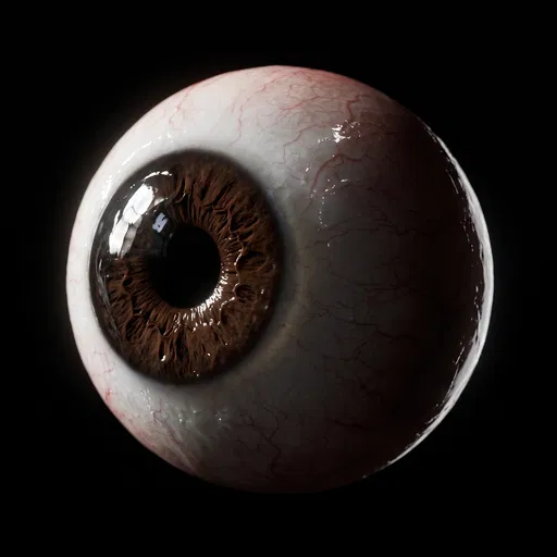 Isolated Realistic Brown Human Eyeball