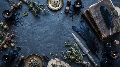 Dark Fantasy Alchemist Table Flat Lay