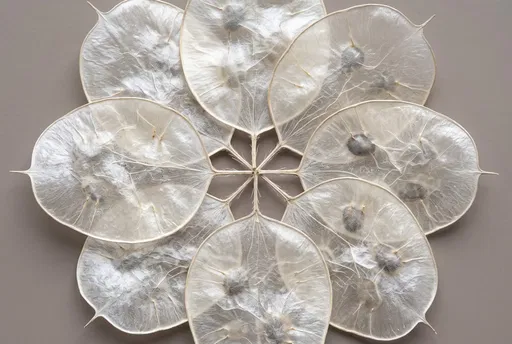 Symmetrical Dried Lunaria Seed Pods Macro