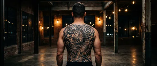 Man With Japanese Tiger Back Tattoo