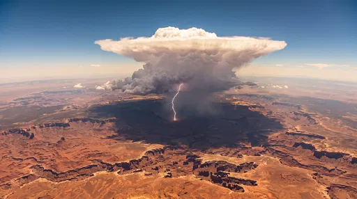 Aerial Storm Cell Over Desert Canyons