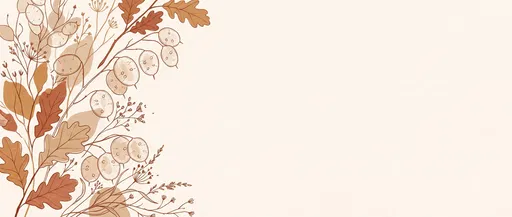 Autumn Botanical Banner Illustration