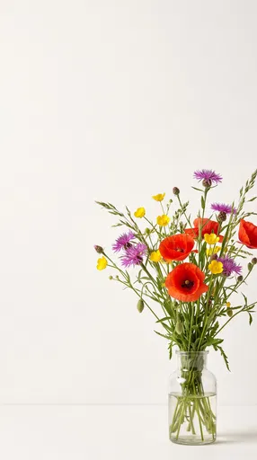 Vibrant Wildflower Bouquet in Glass Bottle