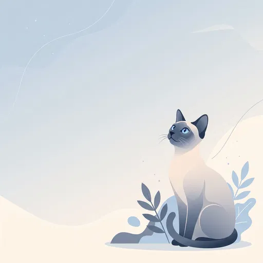 Blue Point Siamese Cat Vector Illustration