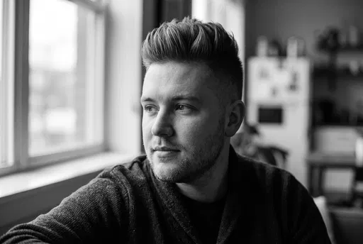 Monochrome Portrait of Man With Quiff