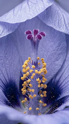 Macro Blue Lavender Hibiscus Flower