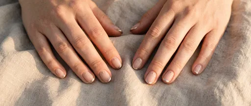 Minimalist Champagne French Manicure on Linen