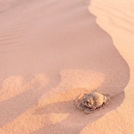 Small Desert Frog on Sand Dune