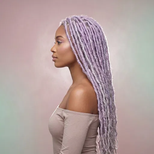 Profile Portrait of Woman with Lavender Locs