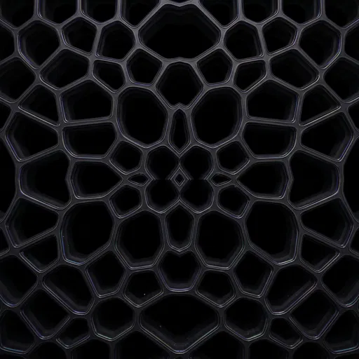 Black Symmetrical Voronoi Cellular Lattice Background