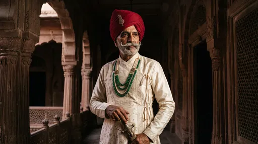 Regal Rajasthani Nobleman in Traditional Attire