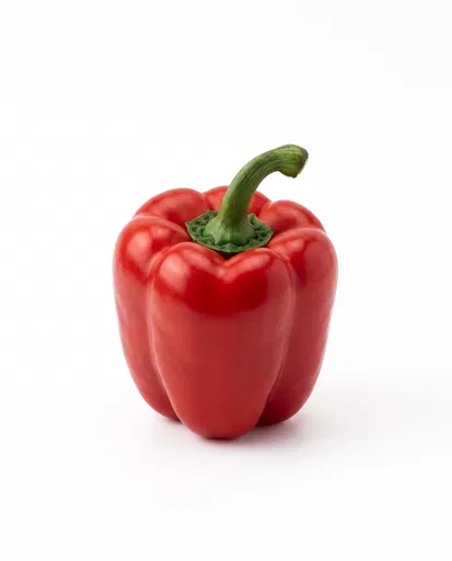 Red Bell Pepper on White Background