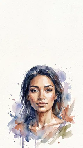 Watercolor Portrait of Serene Woman