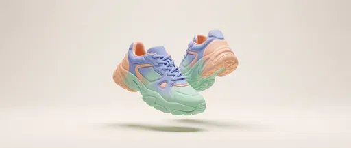 Floating Pastel Foam Sneakers on Cream