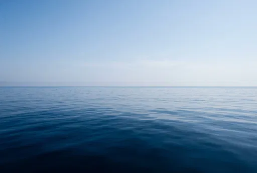 Calm Blue Ocean Horizon View