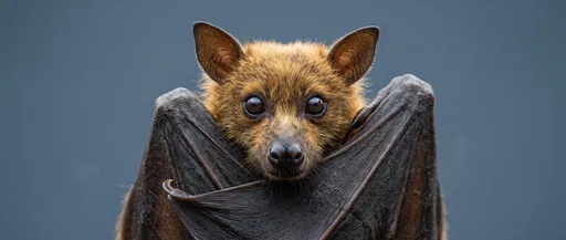 Close-Up Portrait of Flying Fox Bat