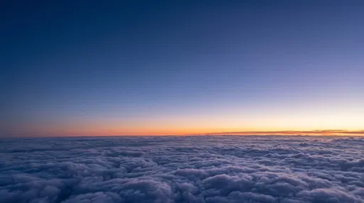 Aerial View Above Twilight Clouds