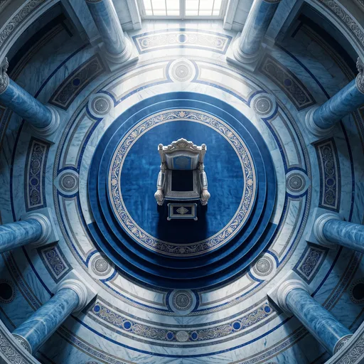 Overhead View of Blue Royal Throne Room