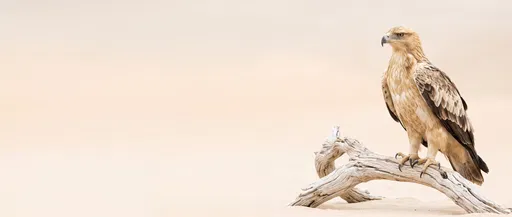 Tawny Eagle on Desert Driftwood