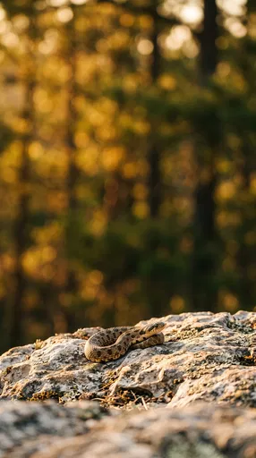 Eastern Hognose Snake on Sunlit Rock