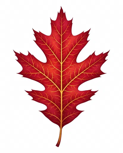 Scarlet Oak Leaf Clipart Illustration