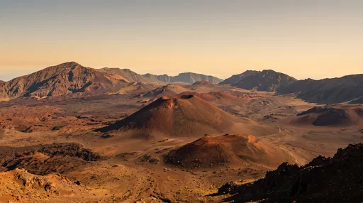Golden Hour Volcanic Crater Landscape